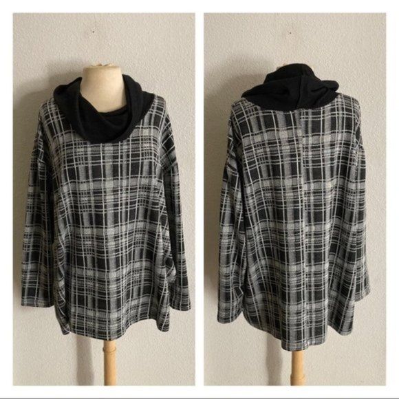 Lane Bryant Sweaters - WAS $25 Lane Bryant plaid cowlneck size 18/20